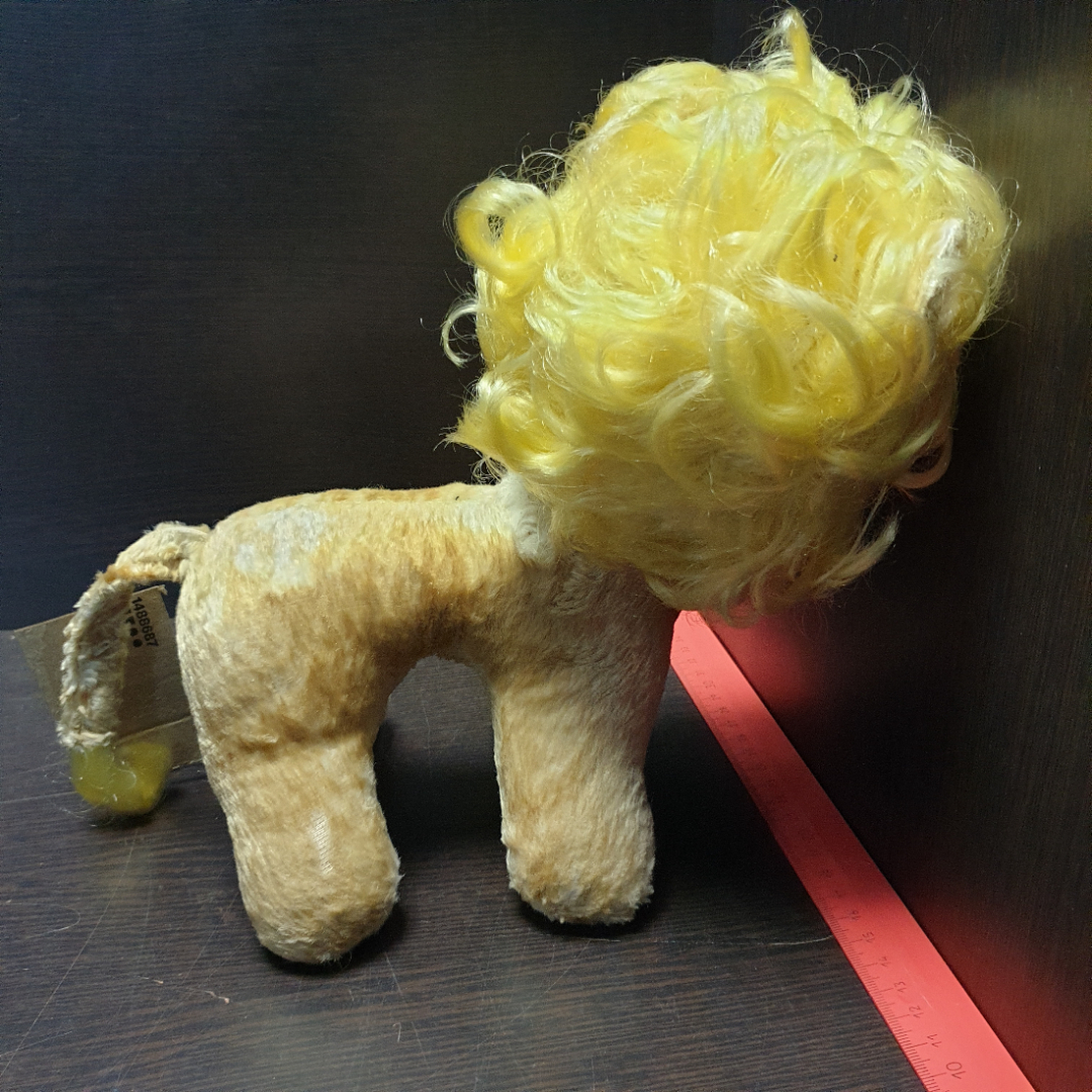 Мягкая игрушка "Лев", СССР, есть повреждение на спине льва. Картинка 8